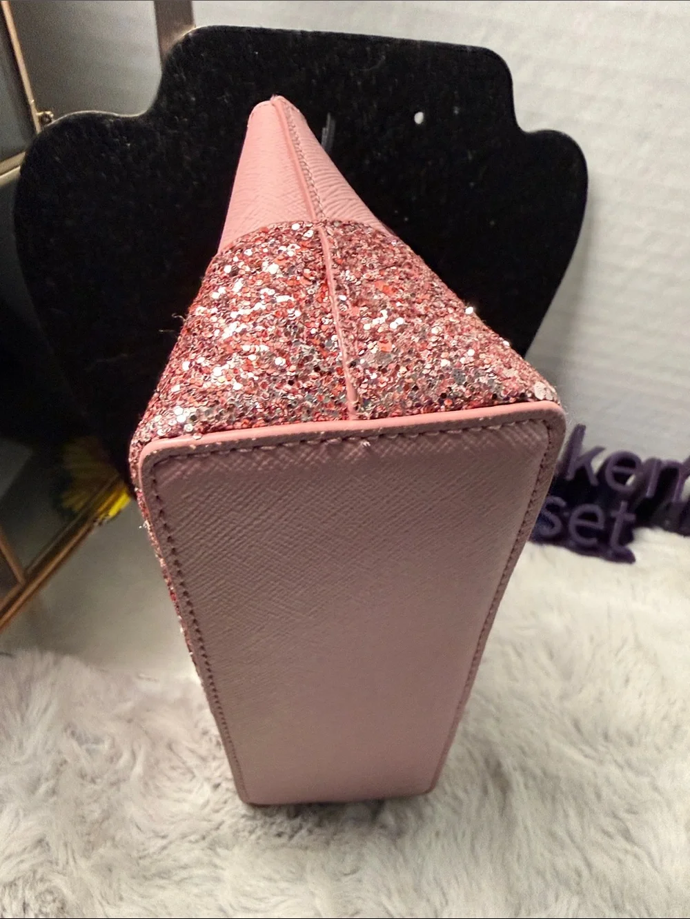 kate spade Pink Glitter Bottom Cosmetic Pouch